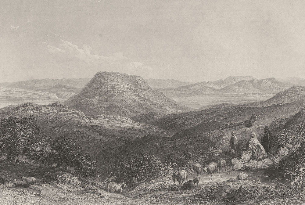ISRAEL. Palestine. Mount Tabor, towards Gilboa & the Jordan. (Bartlett) 1847